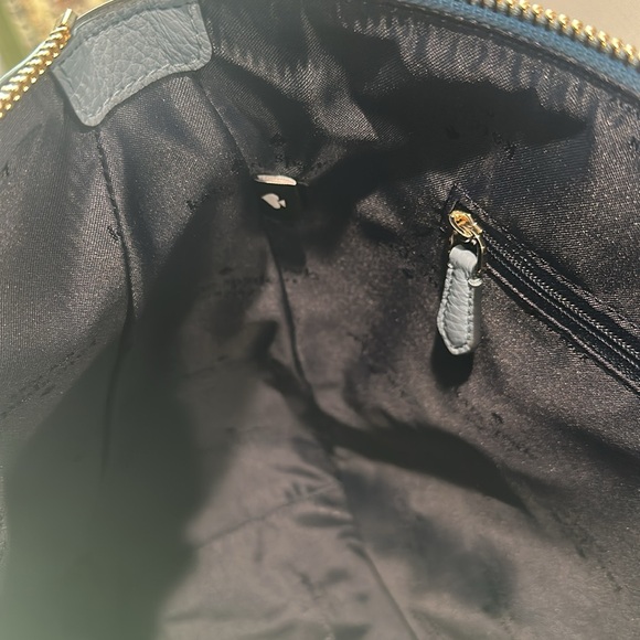 NWT Kate Spade Pebble Leather Baby Blue Tote Bag with Silvertone hardware. - Picture 10 of 11